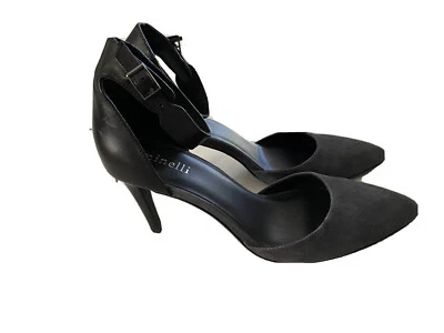 ESCARPINS CUIR FEMME MINELLI TAILLE 39 COULEUR GRIS  et noir COMME NEUF  - Photo 1/4