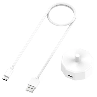 WIGENTO Für Braun Oral B USB-C Port 1 Meter Charging Ladekabel + Ladestation Weiß