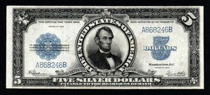 1923 $5 LARGE Size CRISP VF+/XF Silver Certificate! - Picture 1 of 2