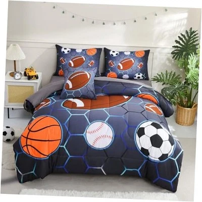 Juegos de cama deportiva para niños de 6 piezas, tamaño completo deportivo - 6 piezas multicolor Foto 1 de 4