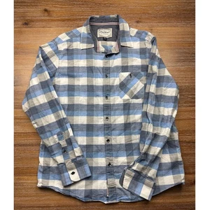 Flag & Anthem Plaid Button Down Shirt Casual Long Sleeve Menswear Medium - Picture 1 of 6