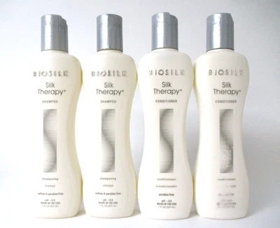 Biosilk Silk Therapy Shampoo and Conditioner 7 oz (4 bottles) - Image 1 of 2