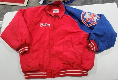 VTG Starter Diamond Collection Philadelphia Phillies XL Puffer Jacket Coat MLB - Image 1 of 4