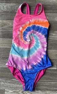 Lands End Girls Size 12 One Piece Swim Suit Bathing Suit Tie Dye - Picture 1 of 3