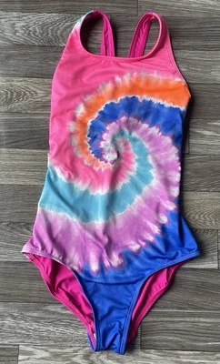 Traje de baño de una pieza Lands End para niñas talla 12 traje de baño tie dye Foto 1 de 3