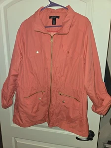 Style & Co Sport Jacket, Women's Xl Orange, Drawstring Waist, Neck - Picture 1 of 9