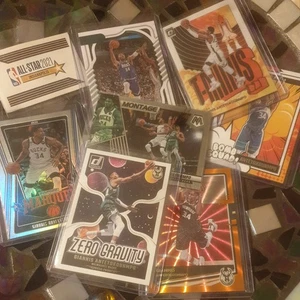 Giannis Antetokounmpo Press Proof Zero Gravity..plus 7 card Giannis Lot as seen - Picture 1 of 6