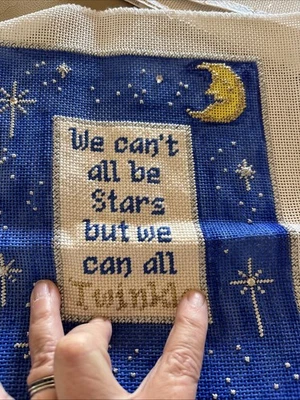 Needlepoint 13ct Mopsey Designs Stars …Twinkle… Partial Nice Work Approx 8 X 9” - Image 1 of 4