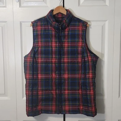 Talbots Multicolor Tartan Plaid Down Puffer Vest Size 2X Gorpcore Preppy Casual - Image 1 of 4