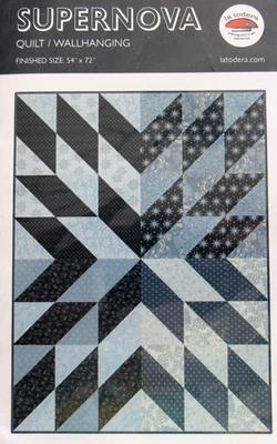 la todera SUPERNOVA Dynamic STAR Pieced MODERN 54x72 Quilt Pattern EASY NEW - Image 1 of 2