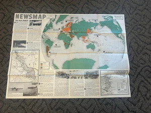 Vintage April 12, 1943 WWII NEWSMAP - The Marine Corps - Picture 1 of 9