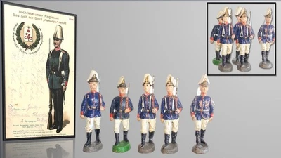Lote de 5 granaderos pintados a mano de elastolina de principios de Alemania 1910-1912 Foto 1 de 4
