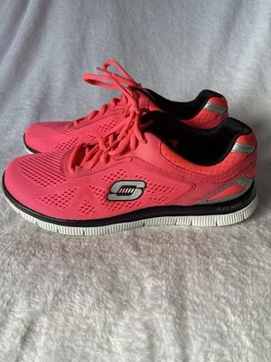 SKECHERS Womens Flex Appeal Pink & Black Trainers Synthetic UK 7 Walking - Image 1 of 4