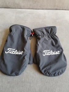 Titleist Winter Golf Cart Mittens Golf Gloves Black & Red Fleece Lined With Clip - Picture 1 of 11