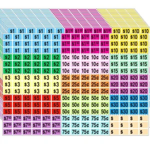 2025PCS Garage Sale Stickers 1/2"x3/4" – Rectangle Preprinted Price Labels for F - Picture 1 of 7