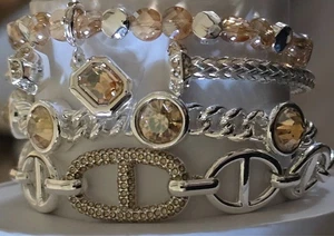 2025 Bomb Party Summer Stacks ST20354 'A Goddess Found' Silver 4 Bracelets - Picture 1 of 3