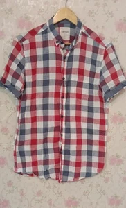 Camicia a quadri manica corta da uomo koton in cotone multicolore taglia M - Foto 1 di 5