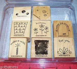 Wish Make a Wish Rather be Shopping Wood Rubber Stamp Set Stampin Up Fun Filled - Bild 1 von 28