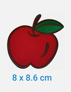 Embroidered Iron On Red Apple Patch Sew On Badge Clothes Bag Embroidery Applique - Picture 1 of 1