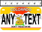PERSONALIZED ALUMINUM MOTORCYCLE STATE LICENSE PLATE-COLORADO DON'T TREAD ON ME