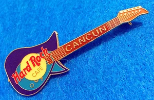 ENAMEL CANCUN MEXICO PURPLE & BLUE TOKAI TALBO GUITAR Hard Rock Cafe PIN - Picture 1 of 1