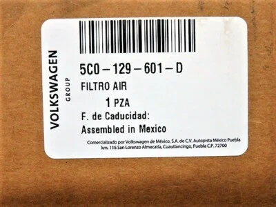 Caja de carcasa de filtro de admisión de aire original OEM VW 5C0-129-601-D Jetta Beetle Passat Foto 1 de 2