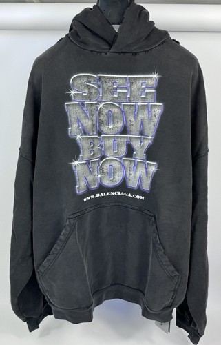 BALENCIAGA Felpa con cappuccio stampa vedi ora Compralo Subito Taglia:4 ADATTA XL