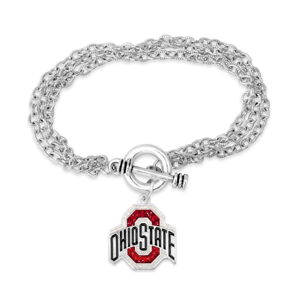 Ohio State Buckeyes Game Day Glitter Toggle Bracelet Jewelry Gift Licensed OSU - Image 1 of 1