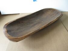 Hand Carved Wooden Dough Bowl Primitive Long Trench Tray Rustic Farmhouse    A