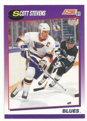 SCOTT STEVENS 1991-92 SCORE CARD NM-MT+ CONDITION - Image 1 of 2