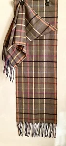 🧣VTG AMICALE Unisex 100% Cashmere Multicolor Striped Scarf 69.5” x 12.3/8” NWOT - Picture 1 of 6
