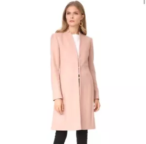 Alice + Olivia Logan Virgin Wool Front Clasp Melton Coat Blush Pink Nude - Picture 1 of 9