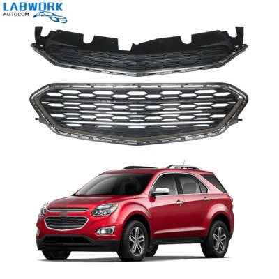 For Chevrolet Equinox 2016-2017 2pcs Front Upper & Lower Grille Grill Chrome — 第 1/4 张图片