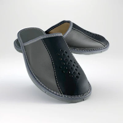 Zapatillas de cuero para hombre \ Zapatos caseros hechos a mano de alta calidad Foto 1 de 4