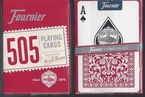 1 DECK Fournier 505 RED playing cards FREE USA SHIPPING