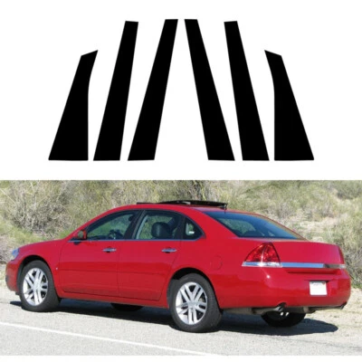 6X aptos para Chevrolet Impala 2006-2013 postes de pilar negros cubierta de ventana moldura de puerta Foto 1 de 4