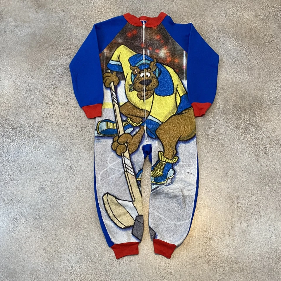 Pijama Scooby-Doo de una pieza vintage años 90 juvenil 6-7? Cartoon Network Zip Up Sleep Foto 1 de 4