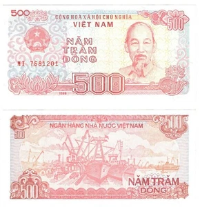 Vietnam 500 Dong 1988 Ho Chi Minh Banknote P-101a1 UNC - Picture 1 of 1
