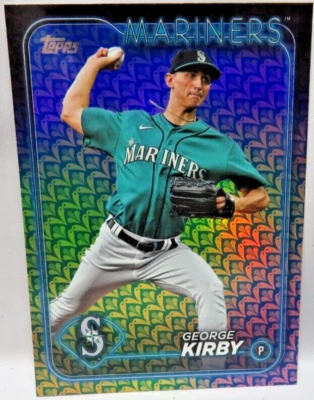 George Kirby Topps MLB 2024 Series 1 Holiday Parallel Baseball Card Mariners - Image 1 of 2