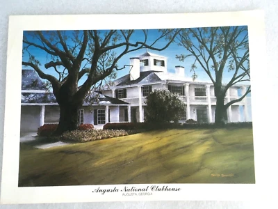 ¡VINTAGE!!!  AUGUSTA NATIONAL CLUBHOUSE PRINT THE MASTERS GOLF TORNEO C10 Foto 1 de 3