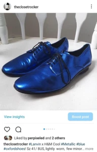 Lanvin x HM cool blue metallic oxford shoes. 41 EU 8 US So Rare - Picture 1 of 6
