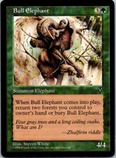 Bull Elephant Magic The Gathering Visions Card Light Play X1