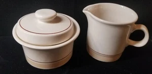 Comedor diario vintage, cerámica oriental, Malasia, tazón de azúcar con tapa y crema - Imagen 1 de 5