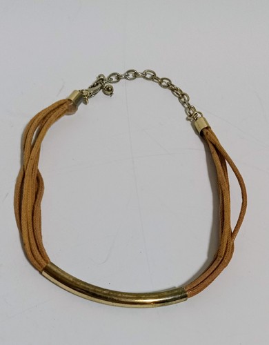 VETEMENTS Charm Chocker in corda di pelle tono oro