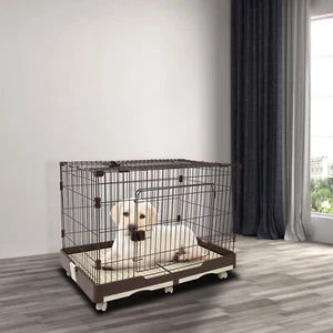 Hundekäfig, Hundebox mit herausnehmbarer Bodenschale, Doppeltüren, XL - Bild 1 von 24