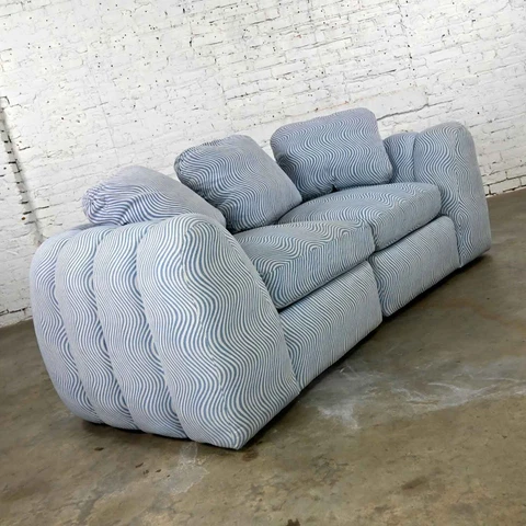 Modern Postmodern Channeled Sectional Loveseat Lounge Chairs Style Jay Spectre Cover