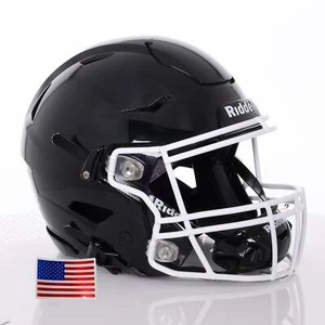 Riddell SpeedFlex ADULT Helmet - White SF-2BD Facemask + US Helmet Flag Decal - Picture 1 of 88