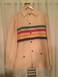 HUDSON BAY JACKET used Women Sz M lined VINTAGE 5 button WOOL - Foto 1 di 6