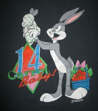 Vintage 1994 Looney Tunes BUGS BUNNY "14 CARROT BABY!" (MED) T-Shirt EASTER