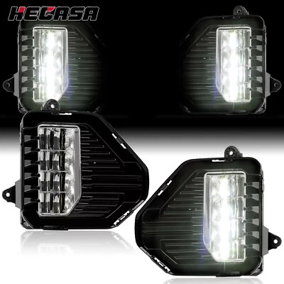 HECASA  LED Fog Lights For GMC Sierra 1500 2019-2022 Set Pair Fog Lamps W/Bezels - Image 1 of 4